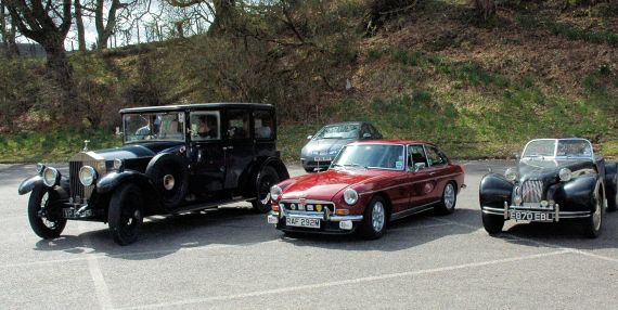 Some of the classic cars in Drumnadrochit during Drive It Day in 2013.